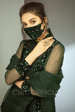 Emerald Sequin Velvet shirt