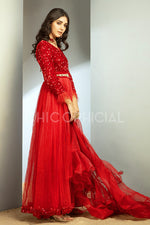 Ruby Red Sequin Pishwas