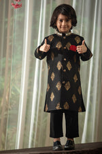 Lux Black sherwani Kids