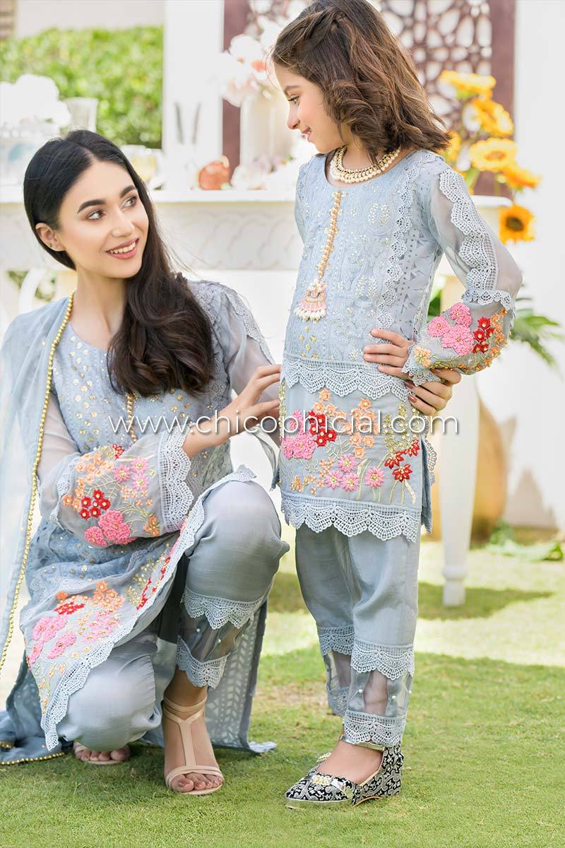 Carnation Grey Mother Daughter Combo