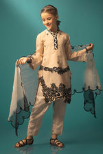 Beige Black applique kids