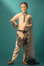 Beige Black applique kids