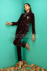 Plum Double Breasted Blazer