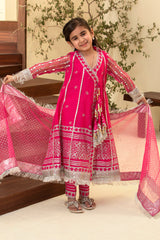 Lux Fuscia Kalidar angrakha kids