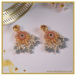 Grey Floral dome Earrings