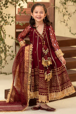 Lux Burgendy Kalidar Angrakha kids