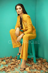 Yellow Sapphire Wrap Style Blazer
