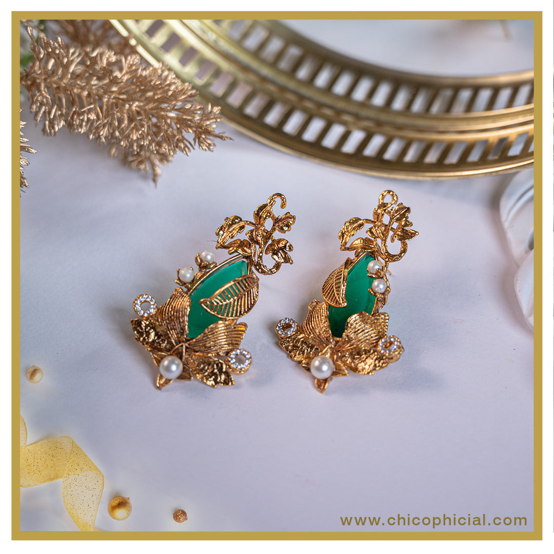 Emerald Almond Earrings