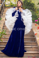 Blue Frill Shrug Maxi