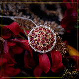 Magenta White Kundan Ring