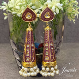 Mauve Thappa Cylindrical Jhumki