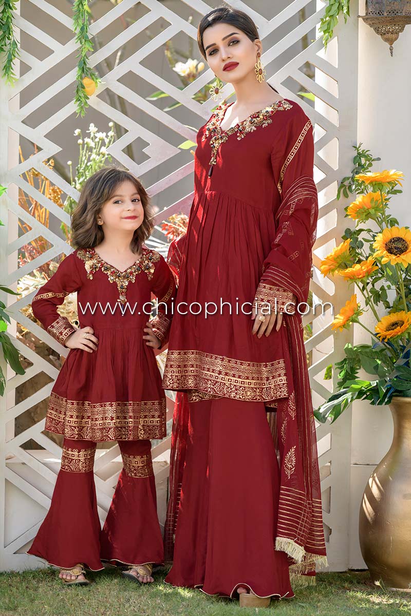 Made for Maroon Mother Daughter Combo